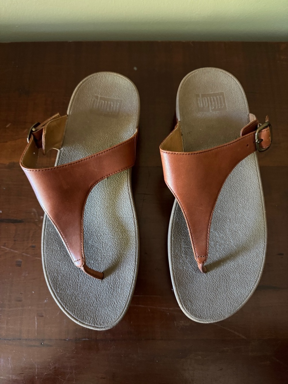 Fitflop Brown Leather Thong Sandals